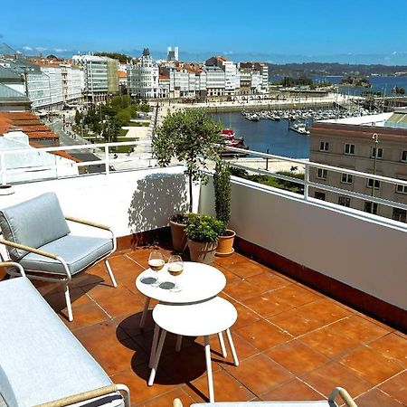 Atico Con Dos Terrazas E Increibles Vistas En Pleno Centro De Ла-Корунья Экстерьер фото