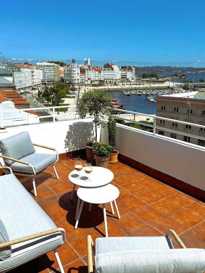Atico Con Dos Terrazas E Increibles Vistas En Pleno Centro De Ла-Корунья Экстерьер фото